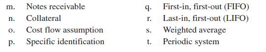 Matching I Following are a number of the key terms and concepts introduced in the chapter, along...-2