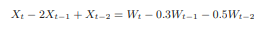 Let us assume that the time series {Tx}t is defined by: where {Wt.}t is a N (0, s2) white noise...