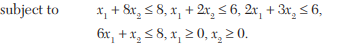 Maximize Z = 3x + 2y Maximize Z = x 1 + 8x 2 Minimize Z = 8x 1 + 12x 2-2