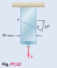 Two members of uniform cross section 50 X 80 mm are glued together along plane a-a that forms an...-2