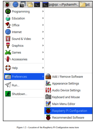 From your Raspbian desktop, navigate to the Raspberry menu | Preferences | Raspberry Pi...