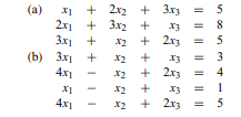 Decide whether the following systems of linear equations are consistent and find the solutions....-1