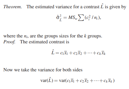 Since the means are sampled from independent groups, the random variables c x1 1 , . . ., c xk k are...-1