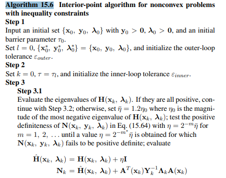 Apply Algorithm 15.6 to the nonconvex problem in Prob. 15.3, and compare the solution with that...-2