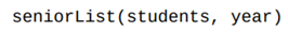 Write a function that takes as a parameter a dictionary named students, with names as keys and class...