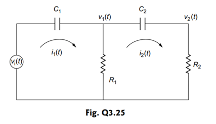 Represent the electrical circuit shown in Fig. Q 3.25 by a block diagram.