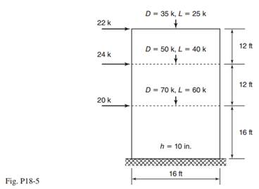 Design a uniform distribution of vertical and horizontal reinforcement for the first story of the...