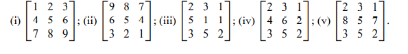 Find the rank of each of the following matrices: