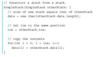 In Try This 6-2, a new SimpleStack constructor was implemented that takes another stack as its...-1