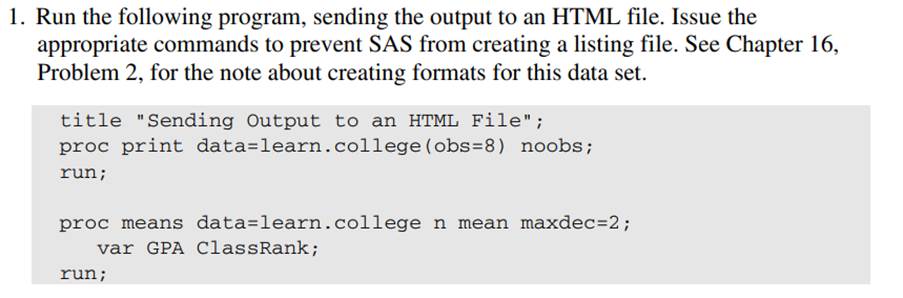 Run the same two procedures shown in Problem 1, except create a contents file, a body file, and a...