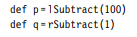 Offer an explanation for the purpose of the two closures lSubtract and rSubtract given as: What...-2