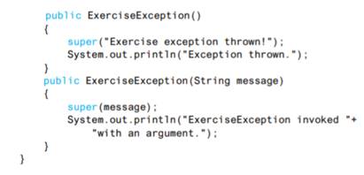 Suppose the exception class ExerciseException is defined as follows: What output would be produced...-2