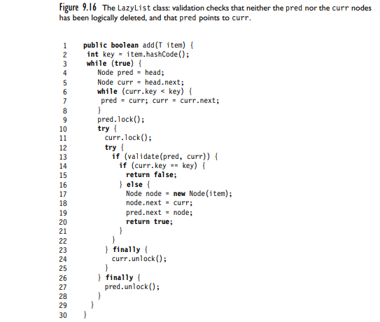 Your new employee claims that the lazy list’s validation method (Fig. 9.16) can be simplified by...