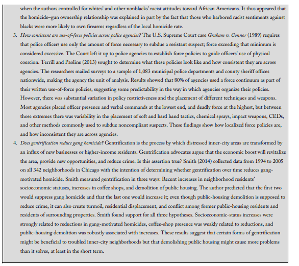 Kleck and Kovandzic (2009; see Research Example 2.2) examined whether the level of homicide in a...-2