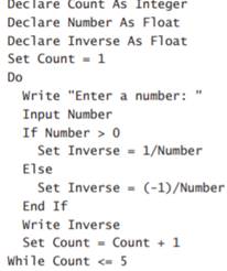 Create a program segment using Print statements, the indicator, and loops to display the following:...-2