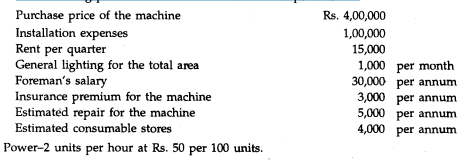 The following particulars relate to a new machine purchased: The estimated life of the machine is 10...