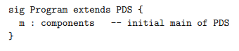 In Alloy, one can extend a signature. For example, we may declare This declares instances of Program...-1