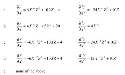 Find the first and the second partial derivatives of the following multivariate functions with...-5