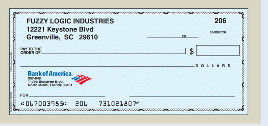 As the purchasing manager for Fuzzy Logic Industries, write a check dated April 29, 20xx, in the...