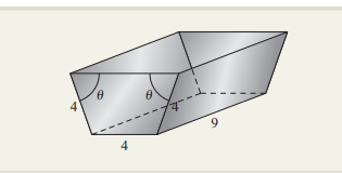 CONSTRUCTION A trough 9 meters long is to have a cross section consisting of an isosceles trapezoid...