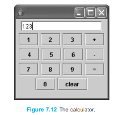 Write a program which simulates a primitive desk calculator (Figure 7.12) that acts on integer...