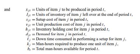 In Section 12.1 we provided a formulation for a large-scale multi-item production-scheduling...-2