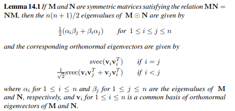 Using Lemma 14.1, show that if matrices M and N commute then the solution of the Lyapunov equation-2