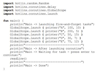 In this exercise you will create a suspending function and run several coroutines concurrently....-1