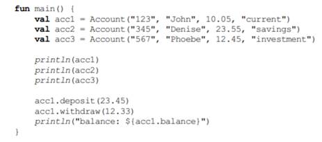 Define a simple test application to verify the behaviour of your Account class. It can be helpful to...-1