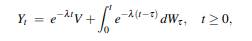 Consider the process where Wt is a Wiener process independent of V, and V has zero mean and variance...-1