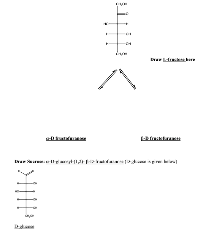 This is a Fish er projecti on of D-f ructose (Fisher projecti on of L-F ructose ). Dra w L-fructose....