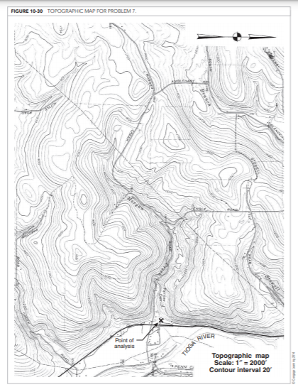 Calculate peak runoff using the NRCS Method for the watershed shown in Figure 10-30 for the 100-year...-1