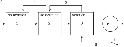 Evaluate the following process for its ability to carry out total-N removal and enhanced biological...