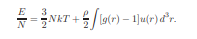 The total energy per particle of the one-component plasma is given by