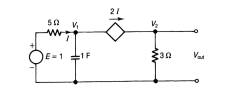 The input signal is e(t) = 2 cos(2t + 300 ). Find the phasor of the current flowing into the...-2