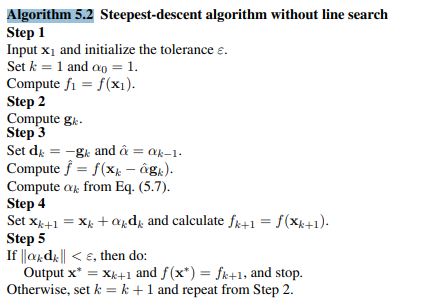 Solve the problem in Prob. 5.9 by applying Algorithm 5.2. Try the 3 initial points specified in...-2