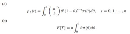 Let be an exchangeable sample of Bernoulli trials and let . Show that there is a probability density...-3