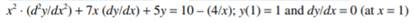 Solve the following differential equation with the given initial conditions: Solve the following...-2