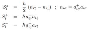 a+ is and ais are the creation and annihilation operators of an electron with spin s (s =?, ?) at...-2