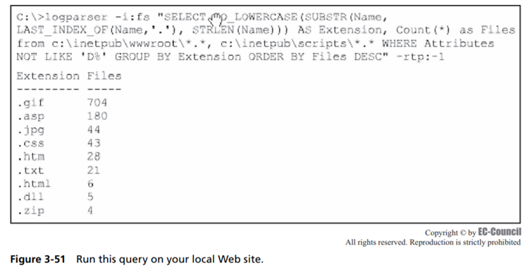 Use Microsoft Log Parser to investigate Web attacks. ¦ Download the Microsoft Log Parser program...