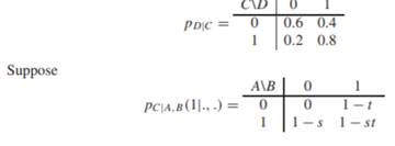 Following the example (Section 7.3) of the Chan-Darwiche distance for two distributions factorized...-2