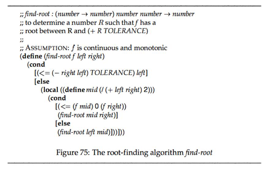 For every midpoint m, except for the last one, the function find-root needs to determine the value...