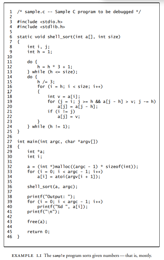 Consider the sample code from Example 1.1 in explaining the effectiveness of: • DAIKON • DIDUCE...