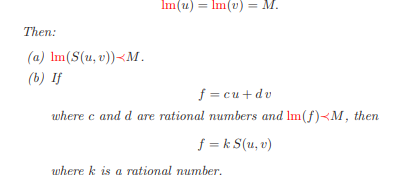 Prove Theorem 8.41, Parts (1), (2), (3), and (4). The S-polynomials satisfy the following...-2