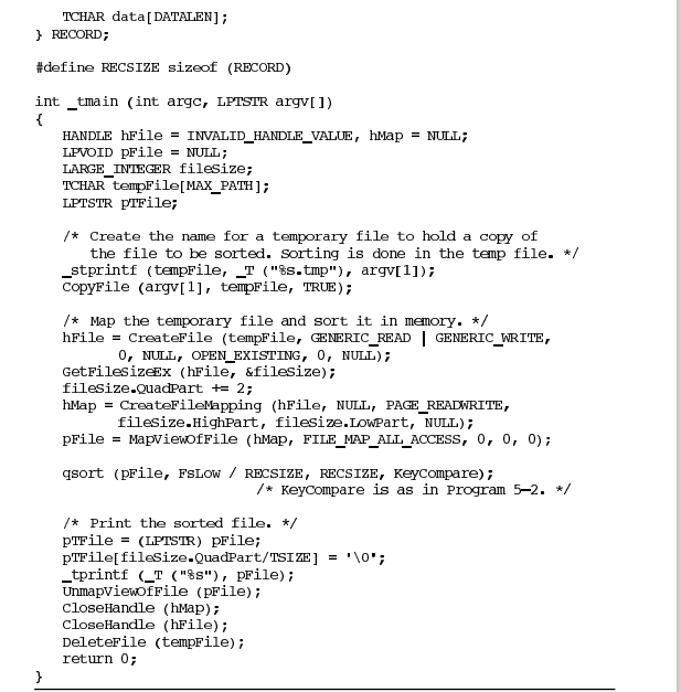 Modify (Program 5–4) to create , which allocates a memory buffer large enough to hold the file, and...-2