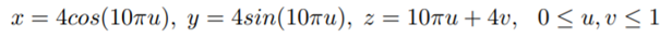 Run extrudedHelix.cpp, which extrudes a helix, using yet again the template of cylinder.cpp. The...-1