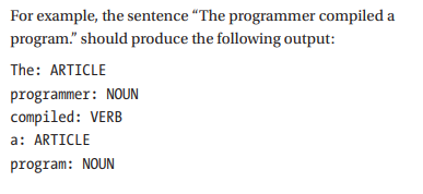 Use the Supplier interface to implement a part of speech detector that parses a sentence by word and...-2