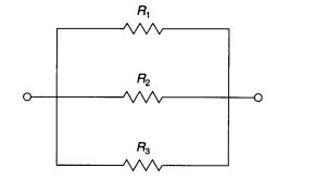 a. The combined resistance of three resistors connected in parallel, as shown in Figure, is given by...-1