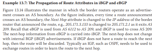 With reference to Figure 13.15 and Example 13.7, determine the next hop and destination AS routing...-3