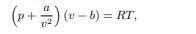 The van der Waals equation of state, relates the pressure p, specific volume v, and temperature T of...